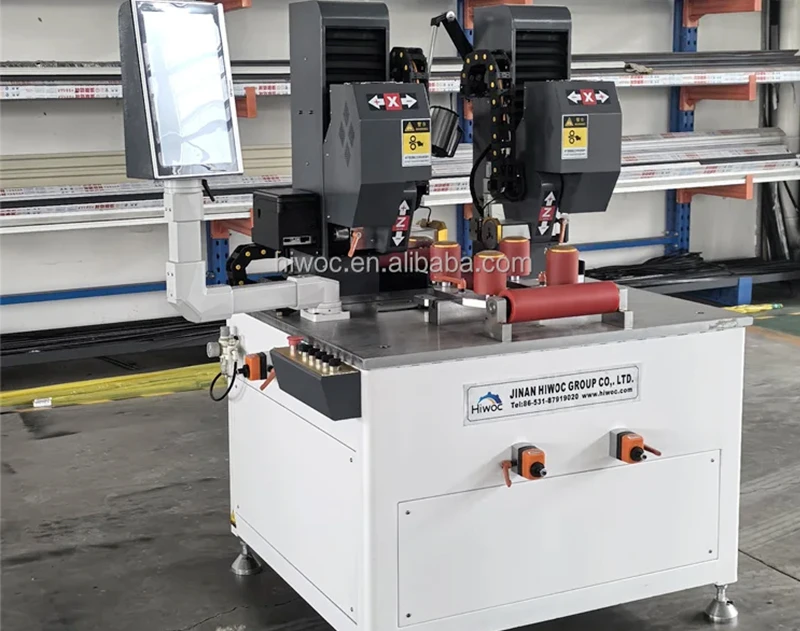 Thermal break profile 6 axis CNC knurling and strip-inserting machine