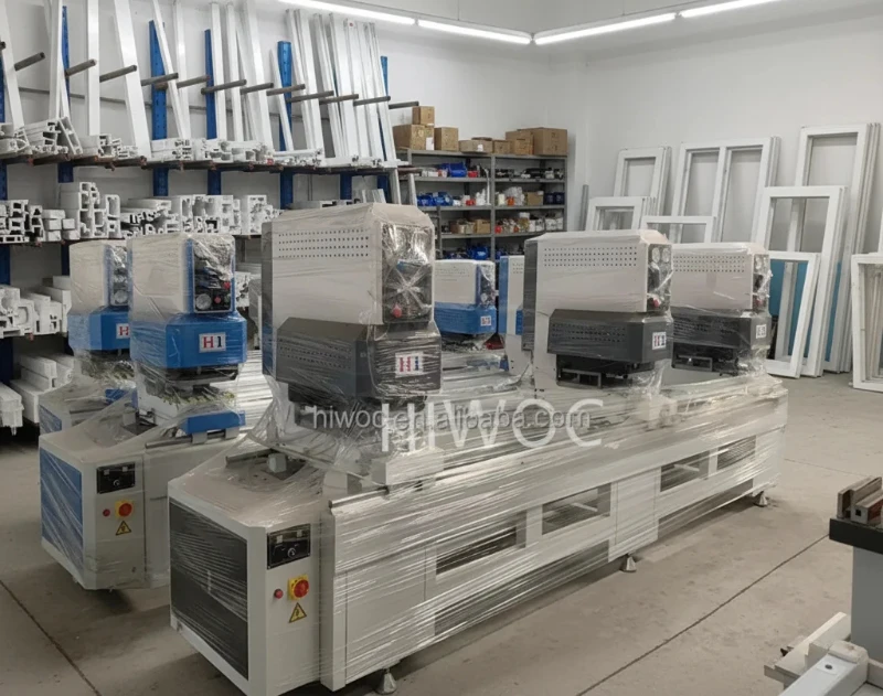 UPVC three heads double sides seamless welding machine