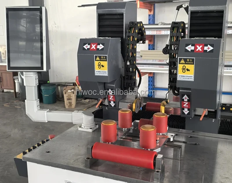 Thermal break profile 6 axis CNC knurling and strip-inserting machine